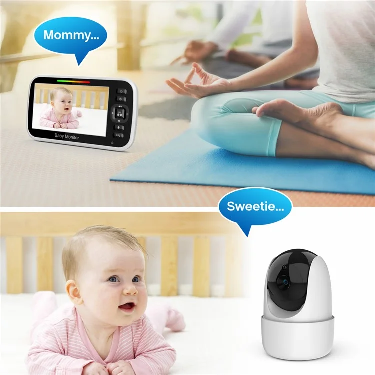 SM651 2.4GHz Wireless Baby Camera Monitor 5-inch Two-Way Voice Camera for Indoor Surveillance - AU Plug
