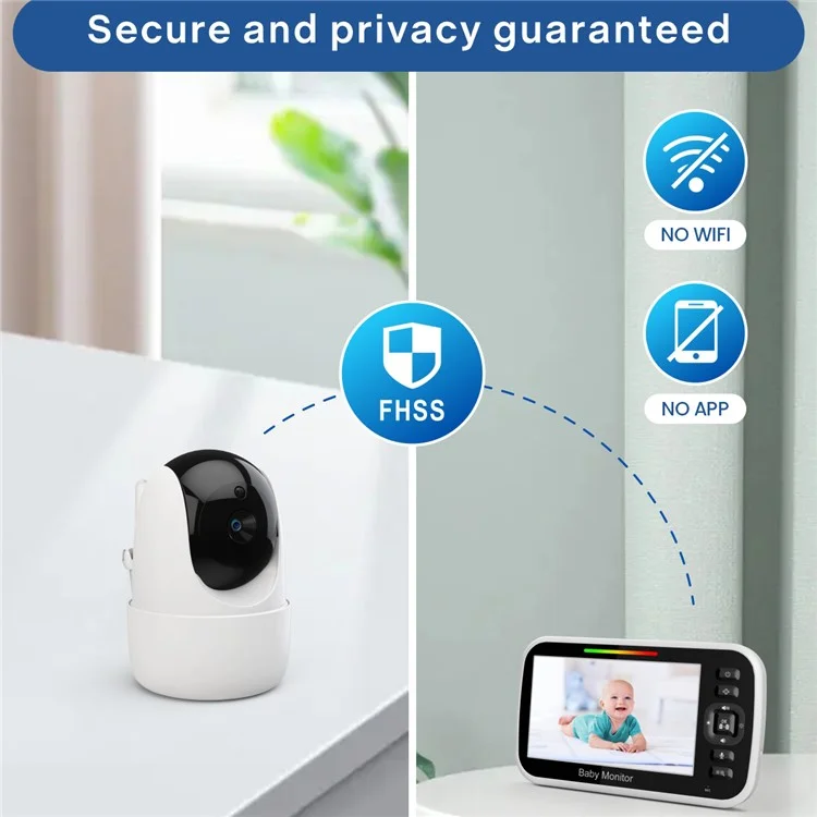 SM651 2.4GHz Wireless Baby Camera Monitor 5-inch Two-Way Voice Camera for Indoor Surveillance - AU Plug