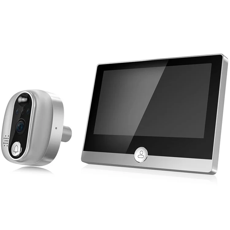 W1 4.3-inch IPS LCD Screen Intelligent Visual Doorbell Infrared Night Vision Two-Way Voice Doorbell Support Motion Detection