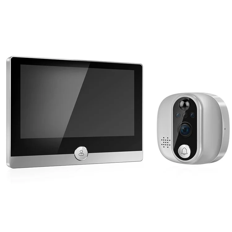 W1 4.3-inch IPS LCD Screen Intelligent Visual Doorbell Infrared Night Vision Two-Way Voice Doorbell Support Motion Detection