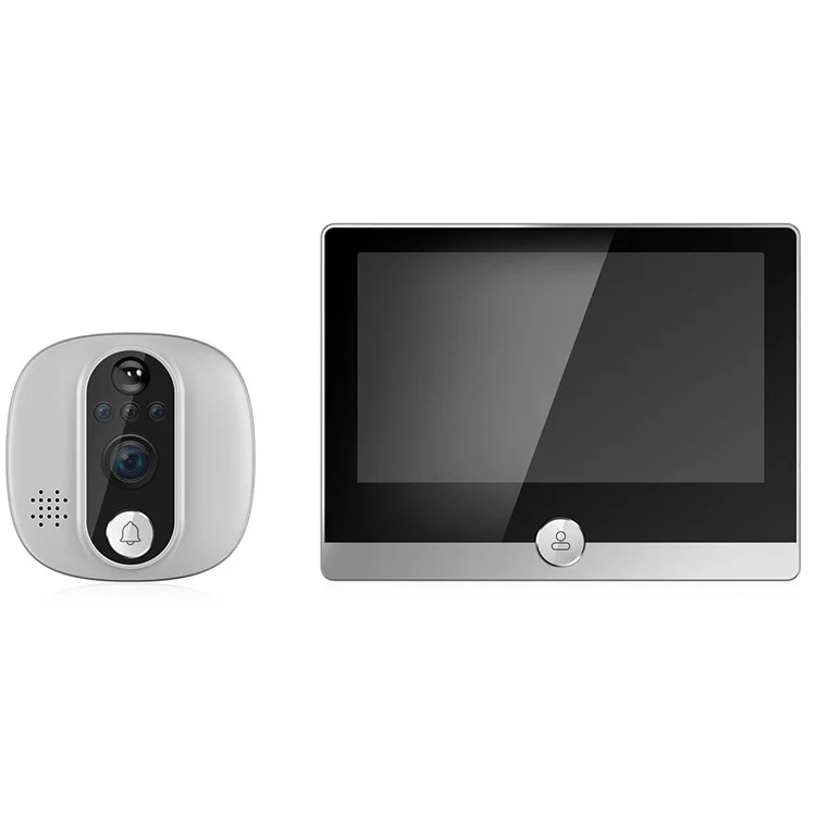 W1 4.3-inch IPS LCD Screen Intelligent Visual Doorbell Infrared Night Vision Two-Way Voice Doorbell Support Motion Detection