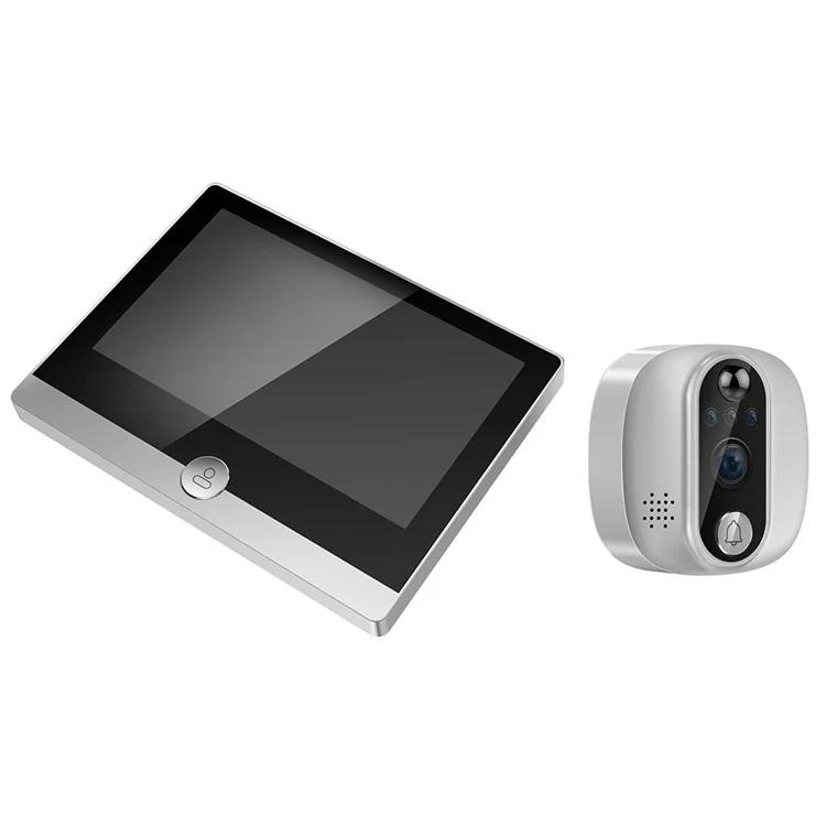 W1 4.3-inch IPS LCD Screen Intelligent Visual Doorbell Infrared Night Vision Two-Way Voice Doorbell Support Motion Detection