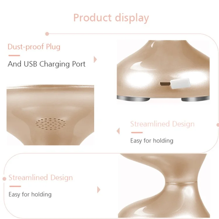 BP-1806 3D RF Ultrasonic Body Slimming Device Portable Electric Massager con CV Fat Reduction, LED Lights Therapy - Champagne Gold