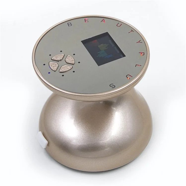 BP-1705 Dispositivo de Moldagem Corporal Ultrassônico de RF Doméstica de 3D com Tela LCD Elétrico Massageador com Luzes LED Terapia - Champanhe Dourada