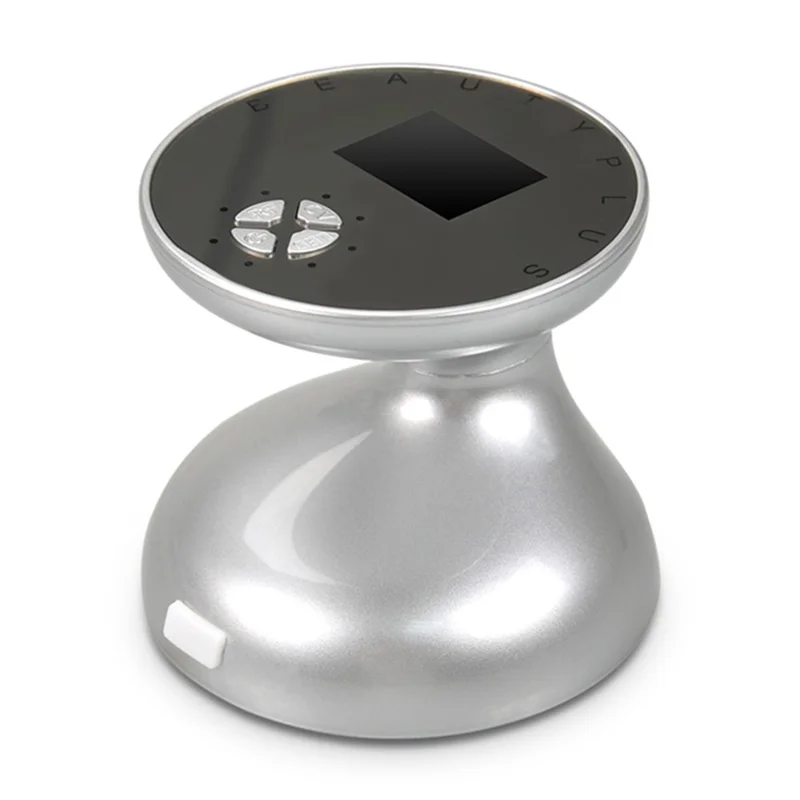 BP-1705 Household 3D RF Ultrasonic Body Slimming Device LCD Display Electric Massager Gift with LED Lights Therapy - Silver