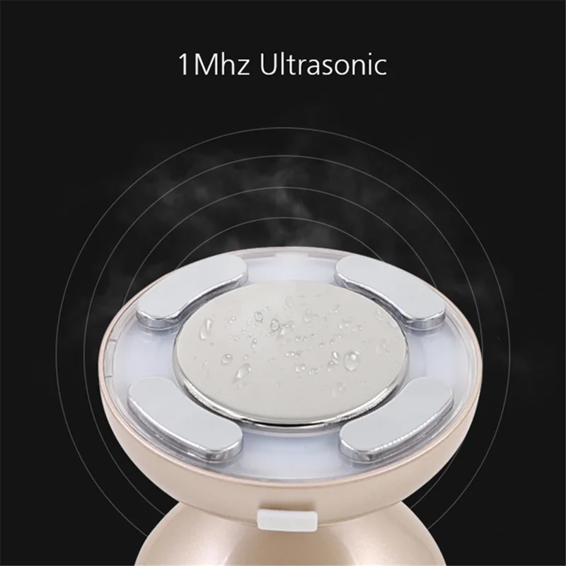 BP-1705 Household 3D RF Ultrasonic Body Slimming Device LCD Display Electric Massager Gift with LED Lights Therapy - Silver