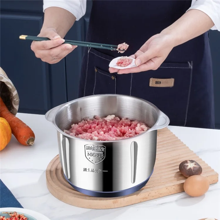 Grinder à Viande Électrique 5 Vitesses Hopper Alimentaires en Acier Inoxydable Avec Récipient de Bol à 5 ​​l (BPA Gratuit, Pas de Certificat de Fda) - Bleu Foncé / Bouchon ue