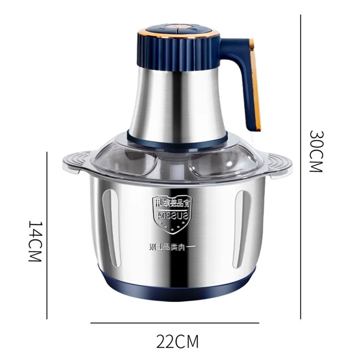 Picadora de carne eléctrica de 5 velocidades de acero inoxidable Picadora de alimentos con recipiente de 5L (libre de BPA, sin certificado de la FDA) - Verde oscuro / Enchufe de la UE