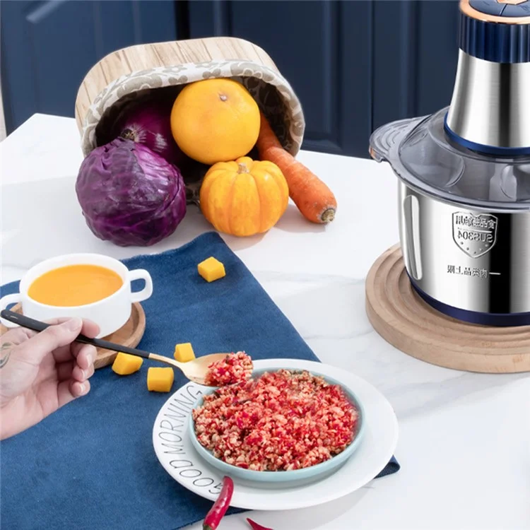 Picadora de carne eléctrica de 5 velocidades de acero inoxidable, picadora de alimentos con recipiente de 5 L (libre de BPA, sin certificado FDA) - Verde oscuro / Enchufe estadounidense
