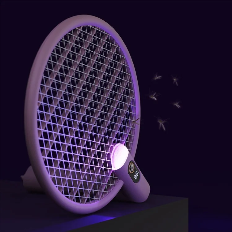 SOTHING Raquete Elétrica Dobrável Mata Moscas Mata Mosquitos USB Recarregável - Display Digital