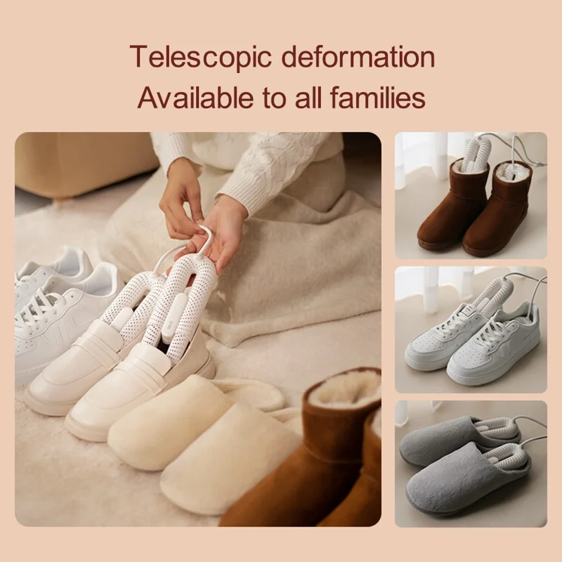 SOTHING Portable Boot Shoe Dryer Retractable Footwear Dryer Device for Rainy Seasons Winter Travel, CN Plug - Purple / Standard
