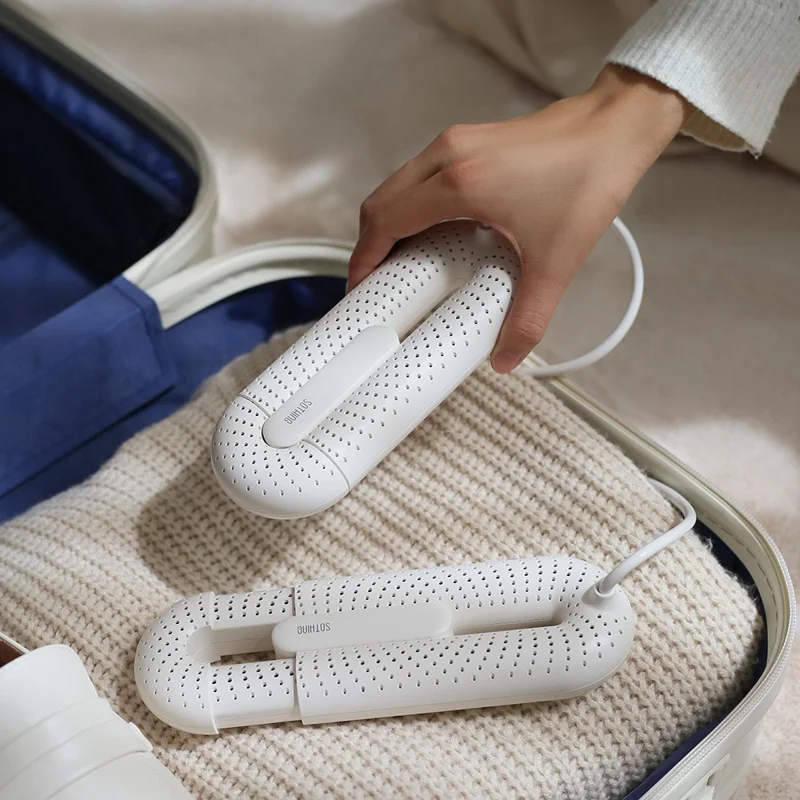 SOTHING Portable Boot Shoe Dryer Retractable Footwear Dryer Device for Rainy Seasons Winter Travel, CN Plug - Purple / Standard