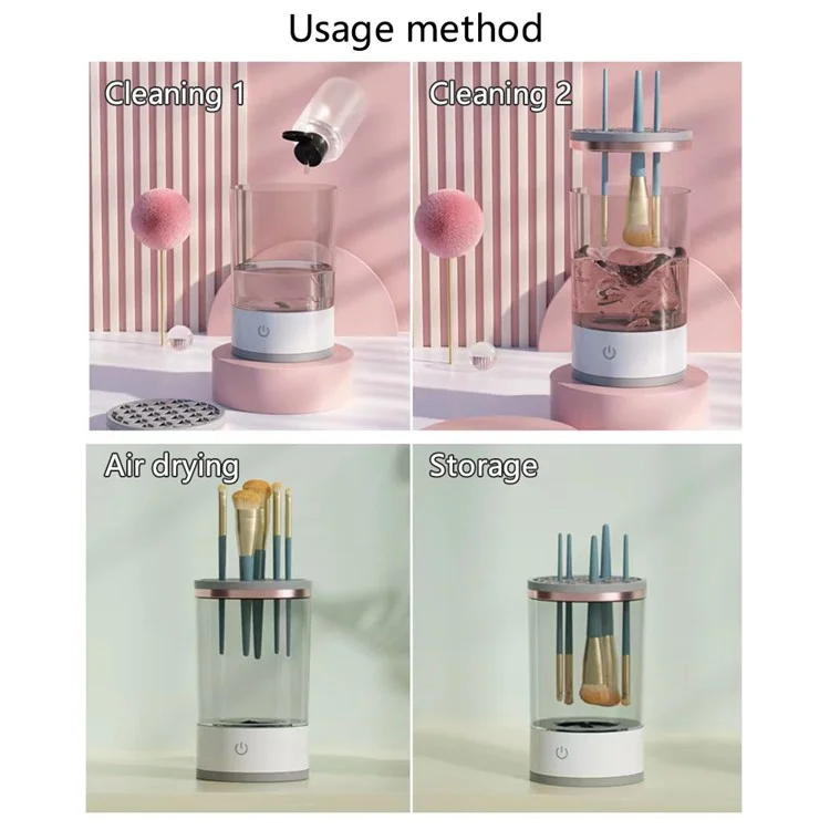 HZ-001 Nettoyant électrique pour pinceaux de maquillage, machine à laver automatique pour pinceaux de maquillage
