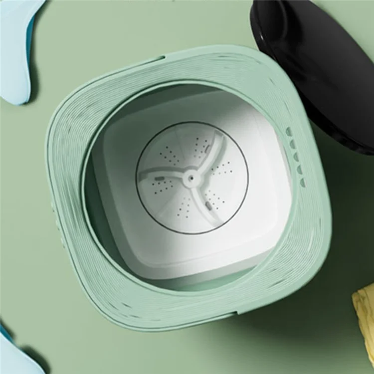 ZHXXJ-001 8L Portable Washing Machine Blue Light Sterilization Folding Mini Washer for Baby Cloth, Underwear - Green