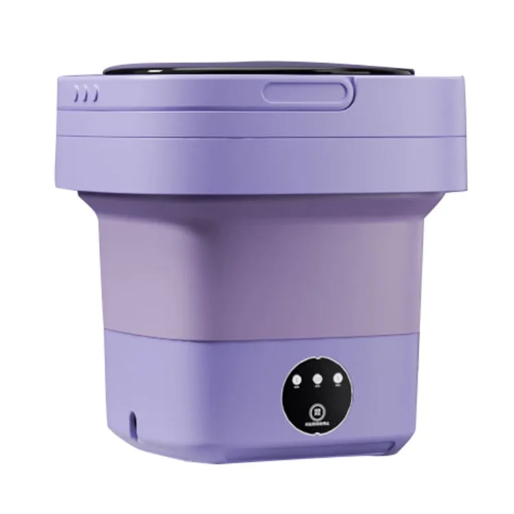 ZHXXJ-001 8L Portable Washing Machine Blue Light Sterilization Folding Mini Washer for Baby Cloth, Underwear - Purple
