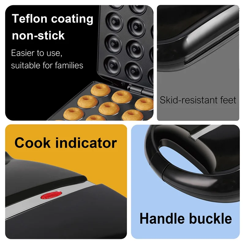 COUPE CP616 16 Hole Donut Machine Electric Non-Stick Double Side Heating Baking Equipment (CE Certificated, No FDA) - EU Plug / 220V