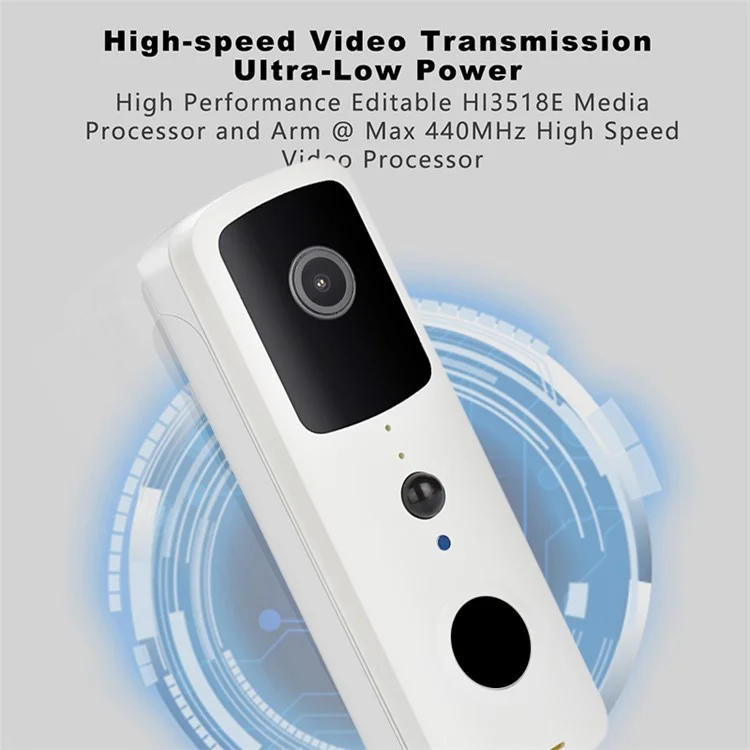 V30S Tuya Wireless Home Video Doorbell Remote Monitoring WiFi Intercom Doorbell - White