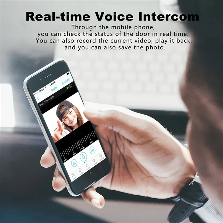 V30S Tuya Wireless Home Video Doorbell Remote Monitoring WiFi Intercom Doorbell - White