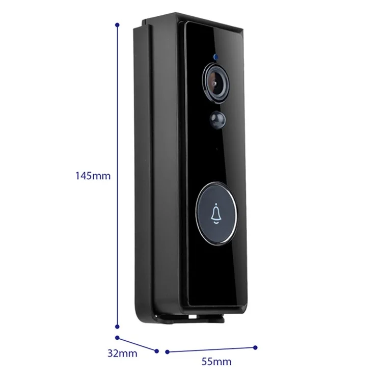 Timbre visual inteligente para gato Tuya T206 2.4GHz WiFi con batería, compatible con detección de movimiento PIR, modo día/noche