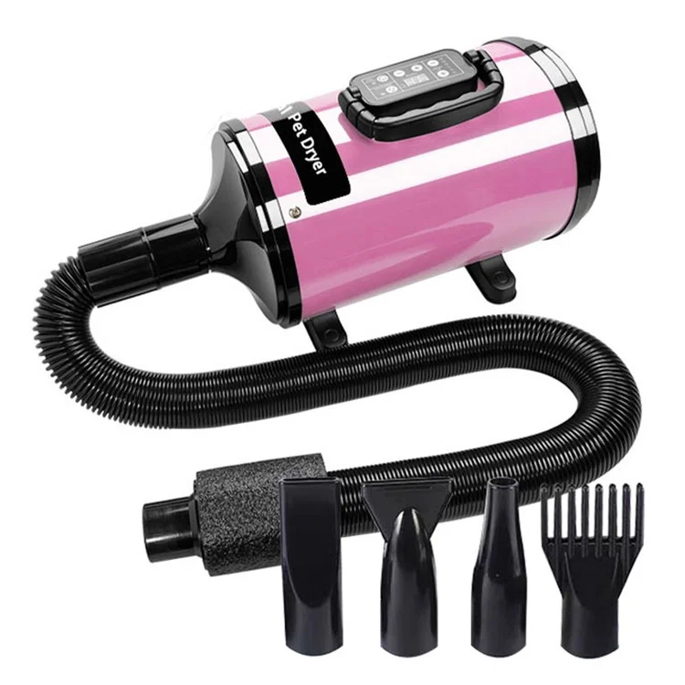 YC-C5 Dog Blow Dryer Ionic Smart LCD Screen Pet Grooming Dryer, US Plug - Pink