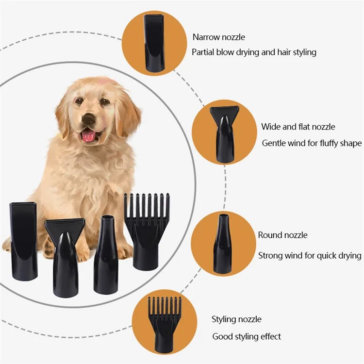 YC-C5 Dog Blow Dryer Ionic Smart LCD Screen Pet Grooming Dryer, US Plug - Pink