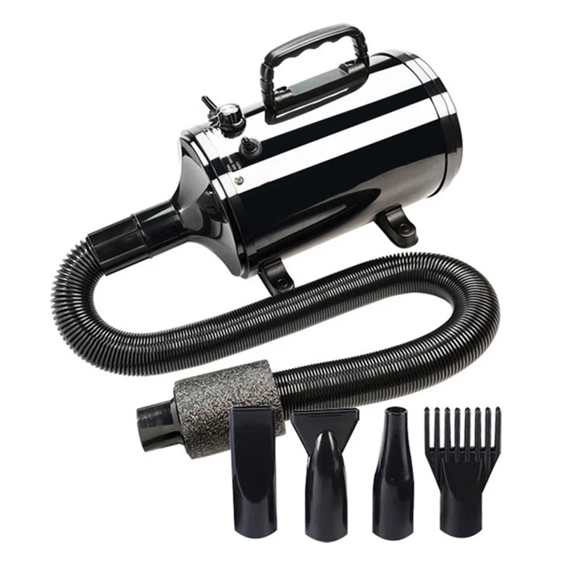 YC-C2 Adjustable Temperature and Speed Quick Drying Pet Dog Hair Dryer, US Plug - Black