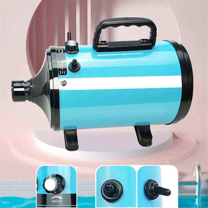 YC-C2 Adjustable Temperature and Speed Quick Drying Pet Dog Hair Dryer, US Plug - Black