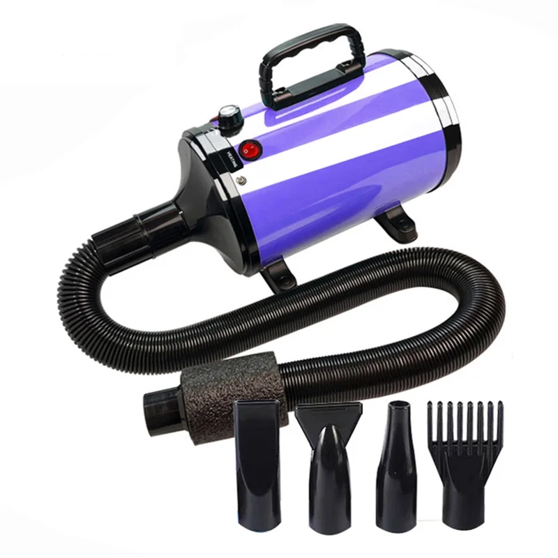 YC-C4 Dog Hair Dryer Adjustable Speed Constant Temperature Pet Blower, EU Plug - Purple