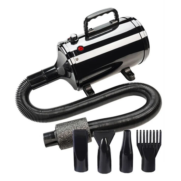 YC-C4 Dog Hair Dryer Adjustable Speed Constant Temperature Pet Blower, EU Plug - Black