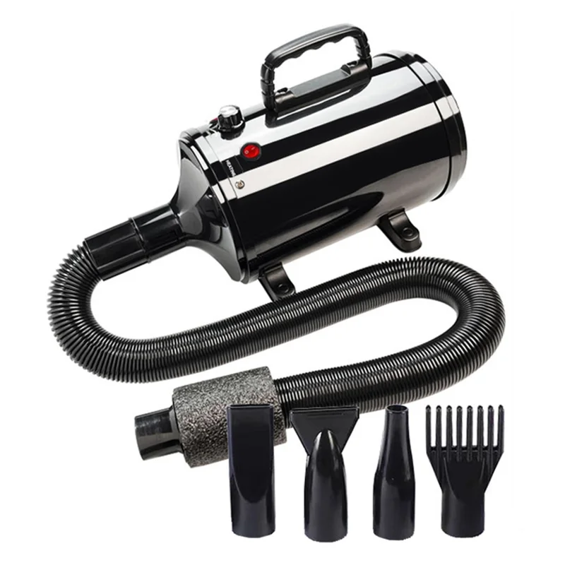 YC-C4 Adjustable Speed Constant Temperature ABS Shell Pet Dog Hair Dryer, US Plug - Black