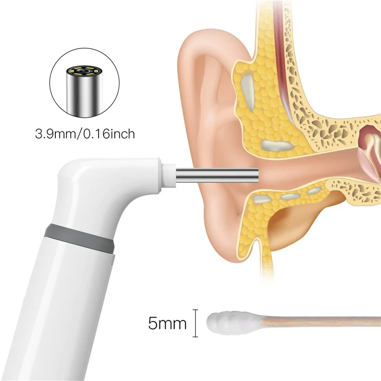 Teslong SA39W 3.9 mm Wifi Visual Otoscope Endoscopio Oído Cámara de Cera Para la Oreja Cámara Limpia