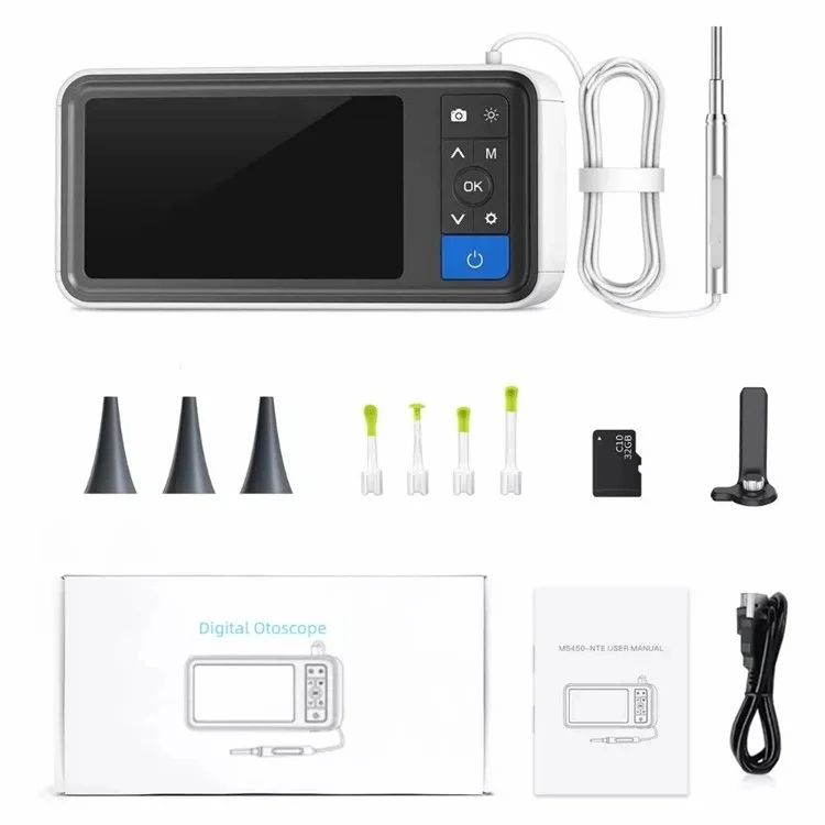 TESLONG MS450 HD 4,5-Zoll-Smartscreen-Visuelle-Ohr-Endoskop, 3,9-mm-Ohr-Otoskop