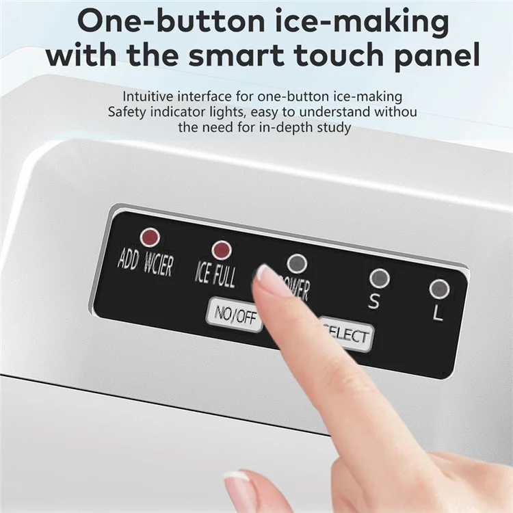 CKGO 12-G Fabricador de Hielo Doméstico Máquina de Hielo Autolimpiante Pequeña Fabricadora de Cubitos de Hielo - Negro / Enchufe de EE. UU.