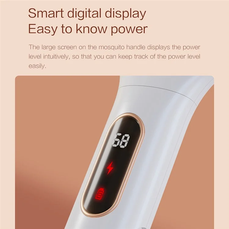 XIAOMIYOUPIN QUALITELL S1 Lâmpada Mata-Moscas Digital com Exibição Lâmpada Elétrica Mata-Moscas Raquete - Branco