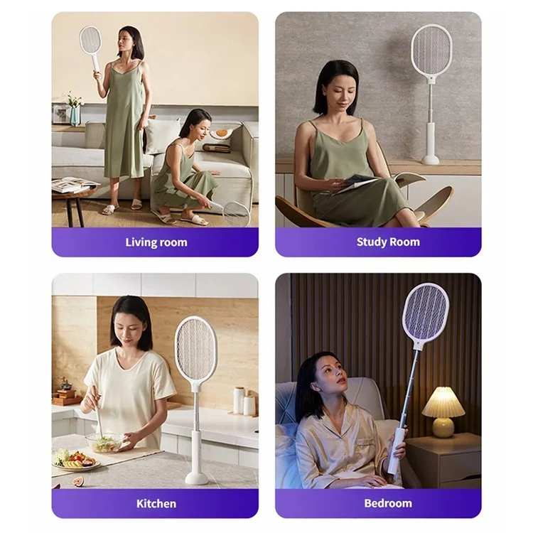 XIAOMIYOUPIN QUALITELL L1 LED Green Light Mosquito Detection Electric Fly Swatter Racket Bug Zapper