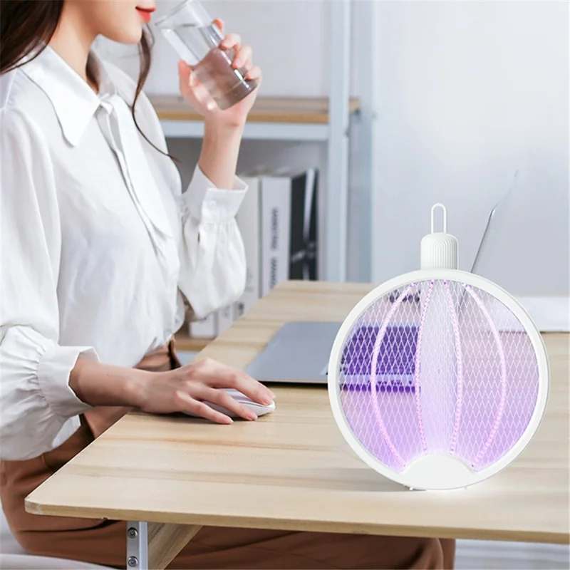 Household Mosquito Killer Lamp USB Rechargeable Folding Electric Mosquito Swatter - Earth
