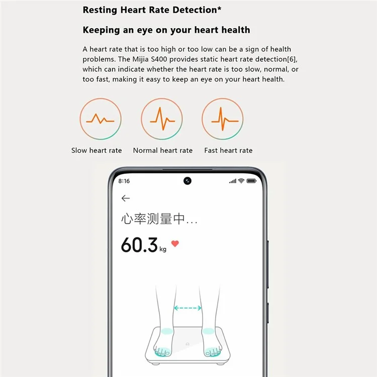 XIAOMI MIJIA S400 Bilancia per il grasso corporeo precisa Bluetooth APP Monitor Bilancia digitale - Bianco