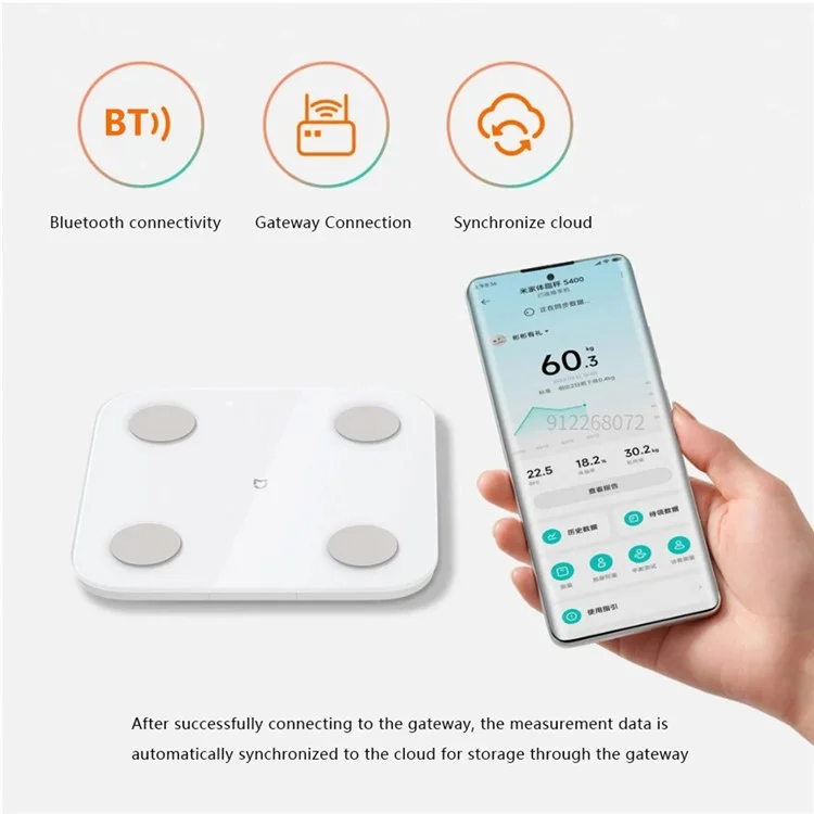 XIAOMI MIJIA S400 Bilancia per il grasso corporeo precisa Bluetooth APP Monitor Bilancia digitale - Bianco