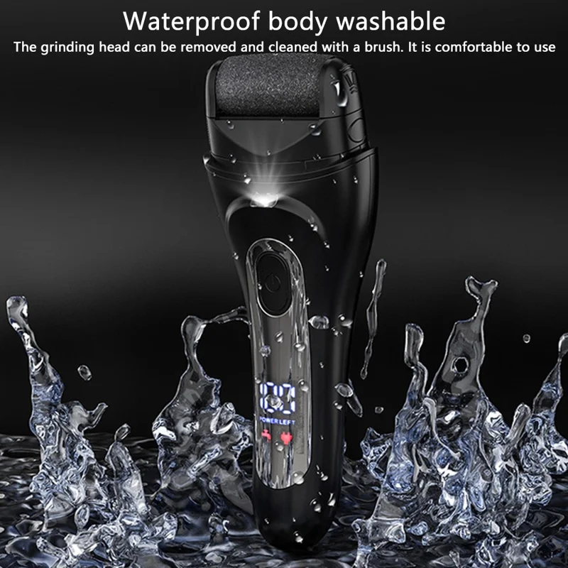 V-618 Electric Foot Callus Remover with Digital Display Pedicure Tools Foot Care Kit - White