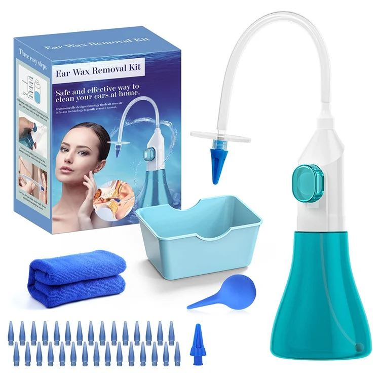 W10 Manual Ear Washer Ear Wax Removal Kit Home Ear Flushing Tools - Green