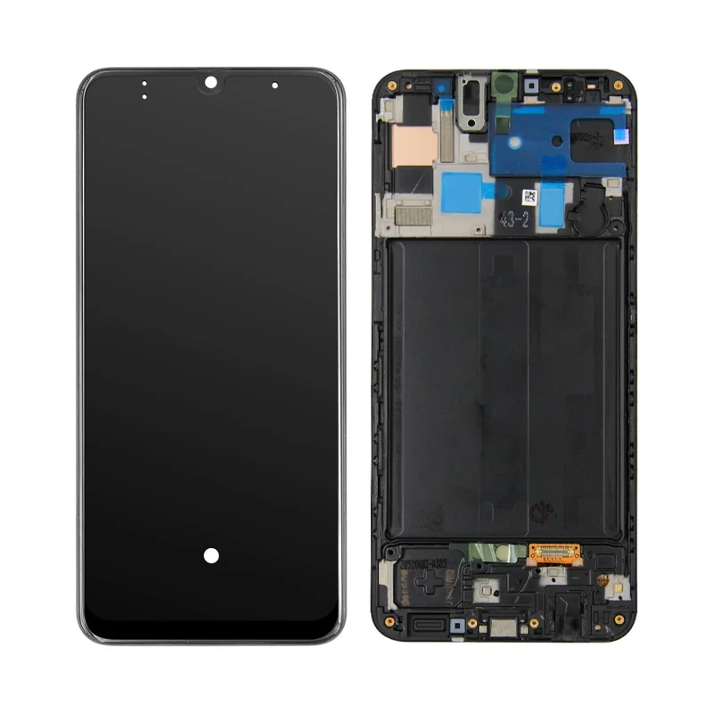 OEM LCD Screen and Digitizer Assembly + Frame (Without Logo) for Samsung Galaxy A30 A305 SM-A305F - Black