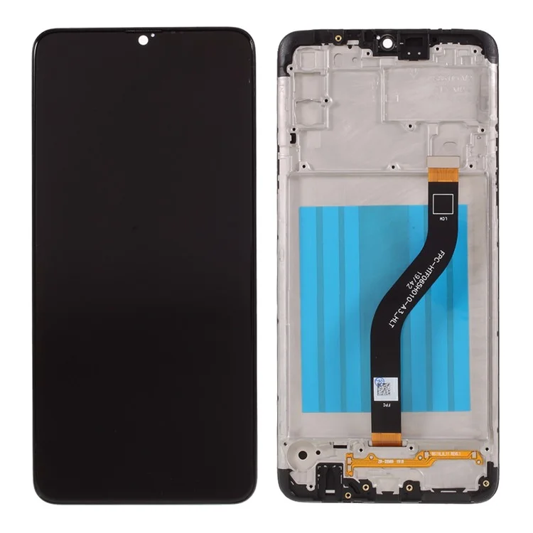 Ensamblaje de Pantalla LCD y Marco Digitizer + Frame (sin Logotipo) Para Samsung Galaxy A20s SM-A207F - Negro