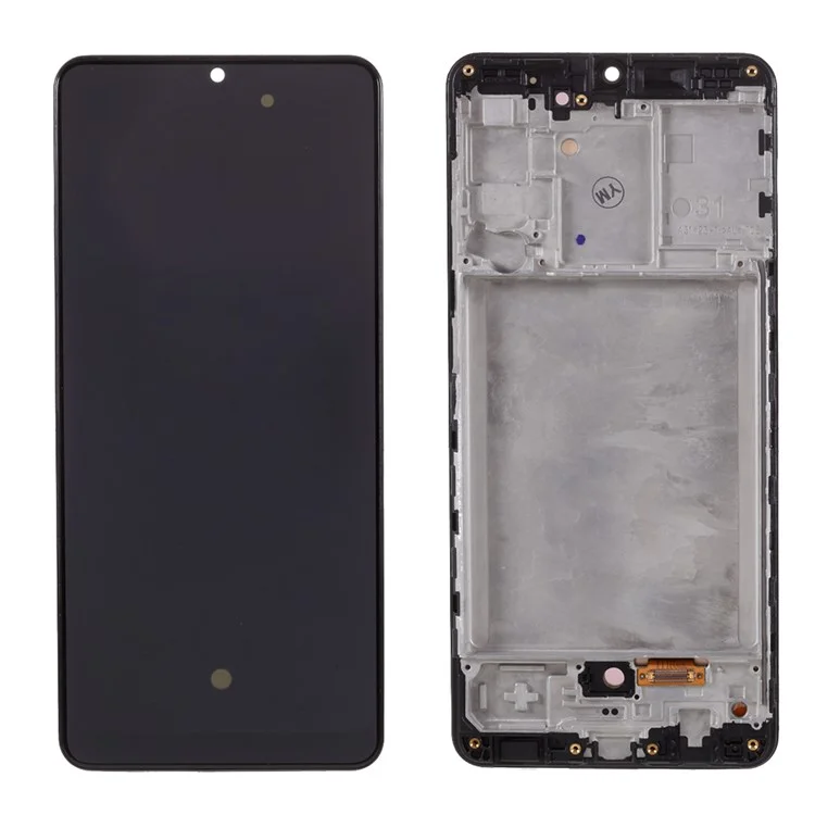 OLED Screen and Digitizer Assembly + Frame Replacement Part (Without LOGO) for Samsung Galaxy A31 SM-A315 - Black