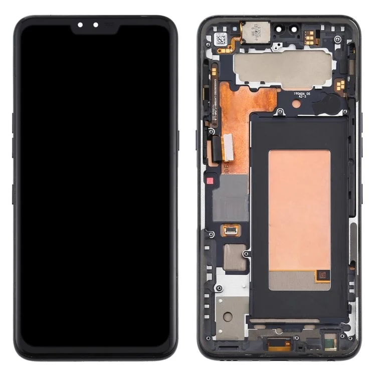 OEM AMOLED Screen and Digitizer Assembly + Frame Part (Without Logo) for LG V50 ThinQ 5G V500 - Black