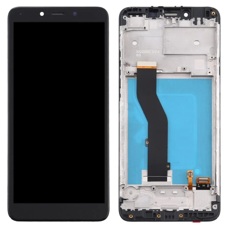 OEM LCD Screen Display Digitizer Assembly with Frame (Without Logo) for LG K20 (2019) LM-X120EMW, LMX120EMW, LM-X120 - Black