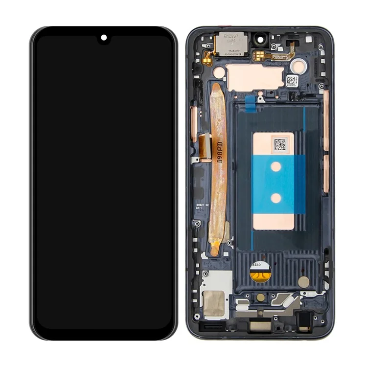 Assemblaggio OEM AMOLED Schere e Digitazer Con Telaio (senza Logo) Per LG G8X Thinq LMG850EMW - Nero