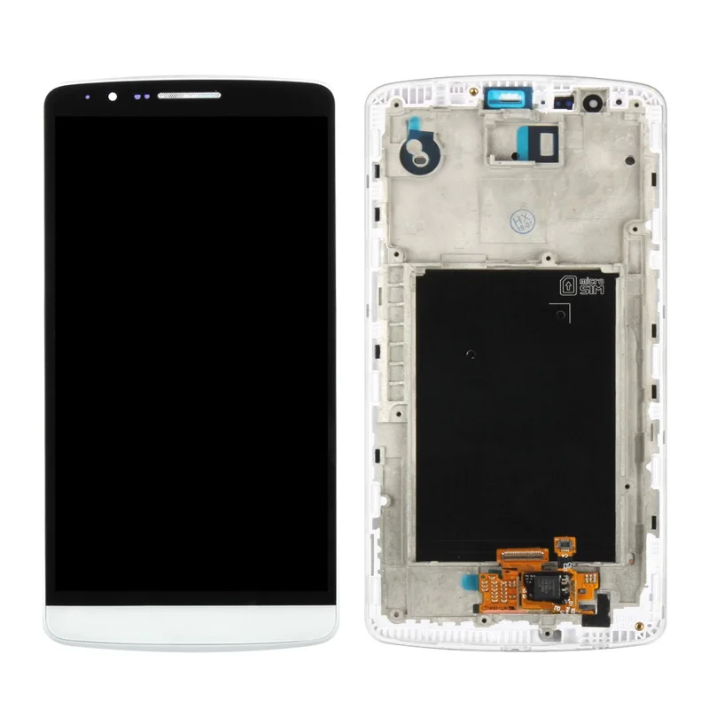 LCD Screen and Digitizer Full Assembly with Frame Replacement for LG G3 D850/D855/D852 - White