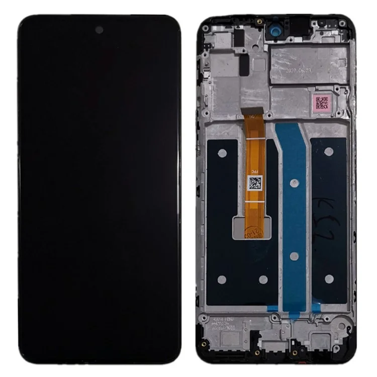 Assembly LCD Screen and Digitizer Assembly + Frame Part (without Logo) for LG K52 - Black