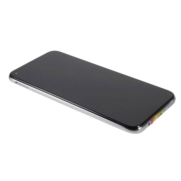 Per Huawei P40 lite 4G/nova 6 SE Display LCD e gruppo digitalizzatore + Parti di sostituzione del telaio (senza logo) - Argento