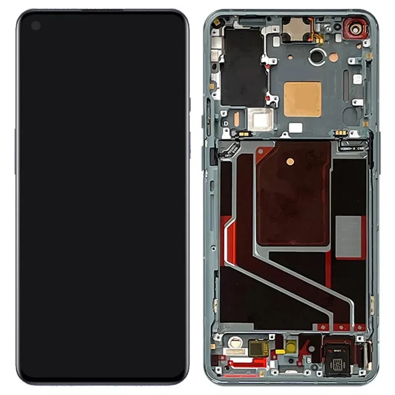 قطعة شاشة AMOLED من الدرجة B لهاتف OnePlus 9 Pro 5G مع محوّل الإشارة + هيكل (بدون شعار) - أخضر